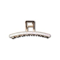 Besty - Traba Metálica Garra Tiburón Cabello Brillo Intenso Blanco Rosa