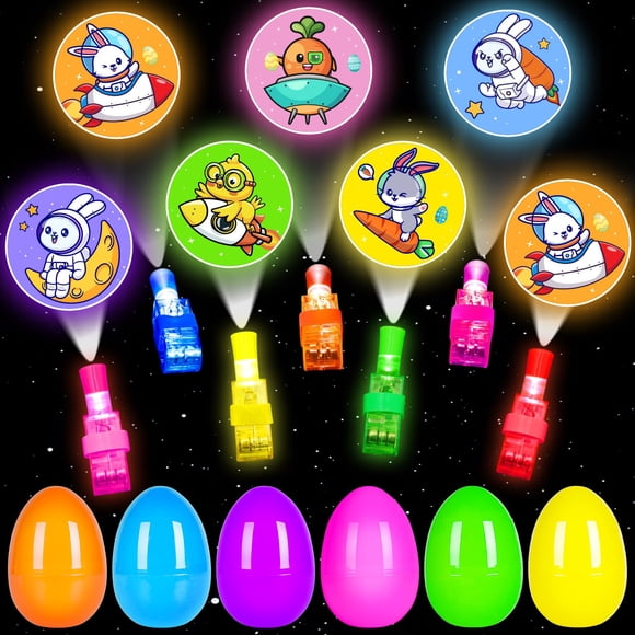 Festejos de Pascua ZICZLI, paquete de 24 luces LED para dedos para niños
