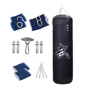 Magideal - Bolsa De Arena Para Boxeo, Bolsa Vacía, Protectores De Manos, Ayuda Para Entrenamiento, Bolsa De Boxeo Para Fitness, Bolsa De Boxeo De Pu Para Niños Y Negro 100Cm
