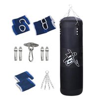 Magideal - Bolsa De Arena Para Boxeo, Bolsa Vacía, Protectores De Manos, Ayuda Para Entrenamiento, Bolsa De Boxeo Para Fitness, Bolsa De Boxeo De Pu Para Niños Y Negro 100Cm