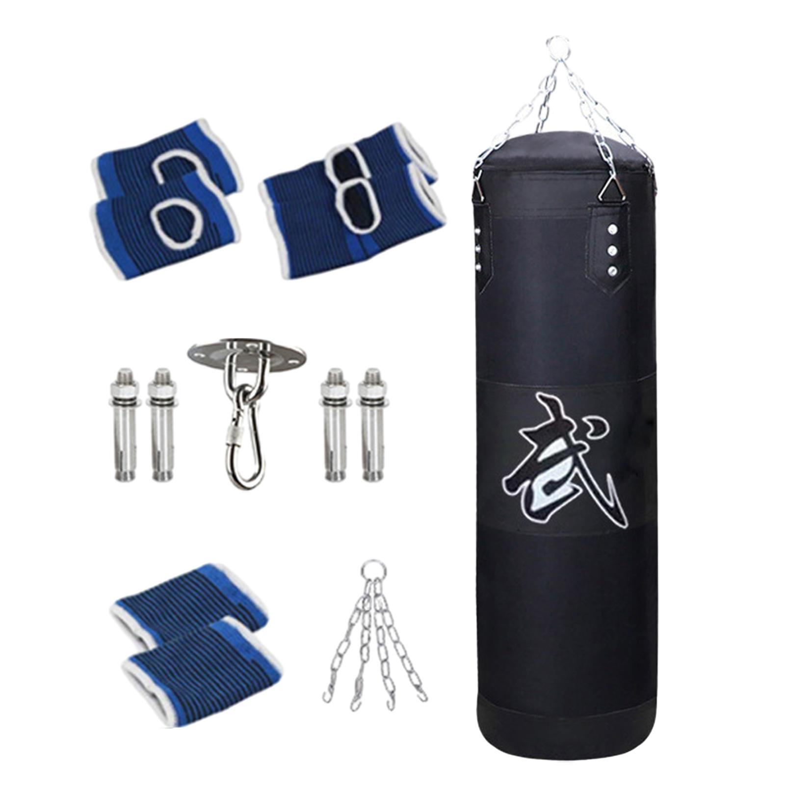 Magideal - Bolsa De Arena Para Boxeo, Bolsa Vacía, Protectores De Manos, Ayuda Para Entrenamiento, Bolsa De Boxeo Para Fitness, Bolsa De Boxeo De Pu Para Niños Y Negro 100Cm