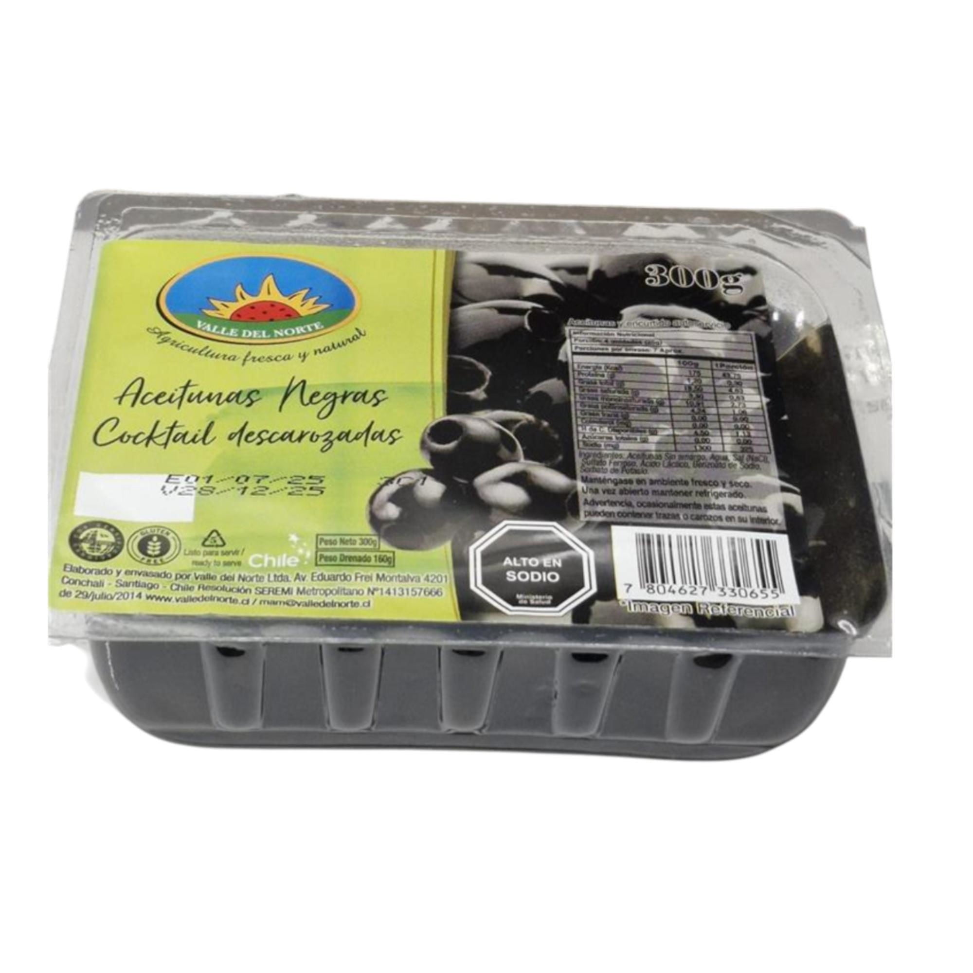 Aceitunas Negras Deshuesada Pote 300 g Valle del Norte