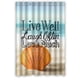 thumbnail image 1 of Cortina de ducha con diseño de conchas marinas de verano, playa, con frases "Vive, ríe, ama" y ganchos (48 x 72 pulgadas), 1 of 3