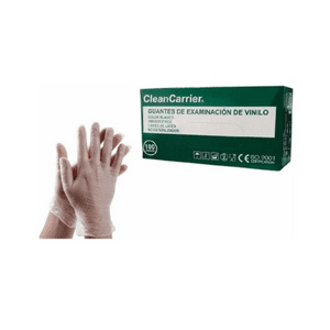 Cleancarrier - Guantes Vinilo Talla S Blanco Caja X100