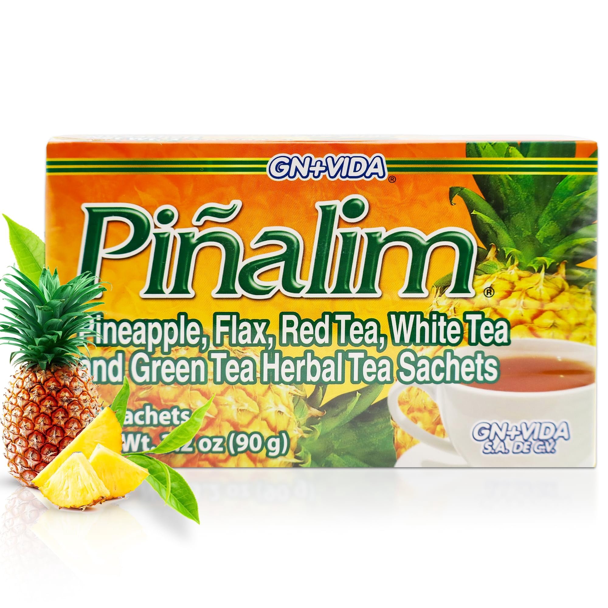 Té Piñalim Pinalim Piña Rojo Verde Blanco 30 Bolsitas