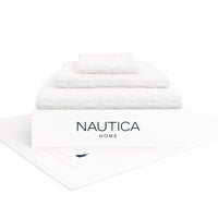 Set 4 Toallas Nautica Savoy Cara+Mano+Cuerpo+Piso 100% Algodón Alta Calidad Blanco