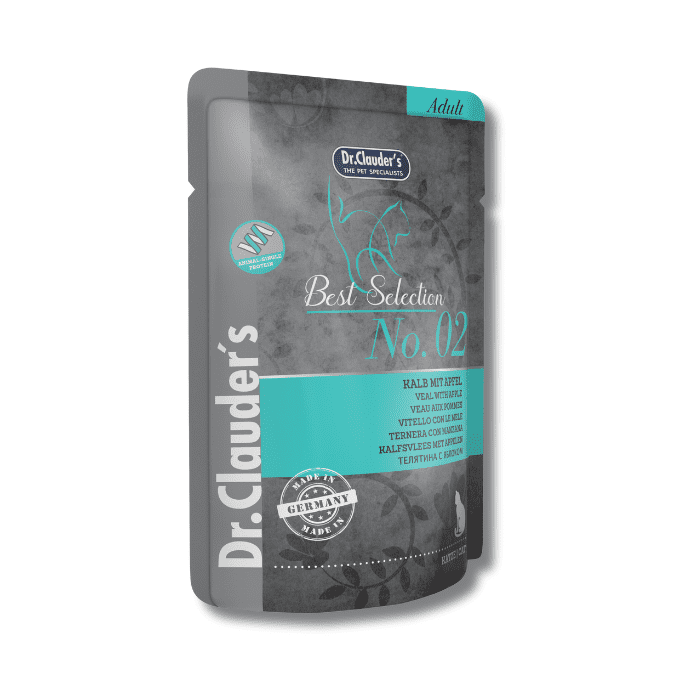 Alimento húmedo para gatos BS Ternera y manzana - Dr. Clauder's x5 Pouch