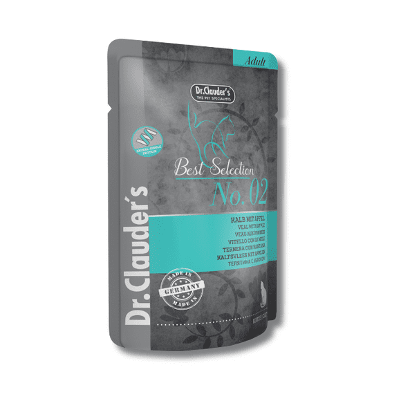 Alimento húmedo para gatos BS Ternera y manzana - Dr. Clauder's x5 Pouch
