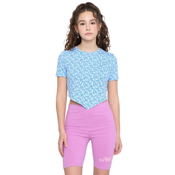 Polera Niña Teen MC Full Celeste Corona