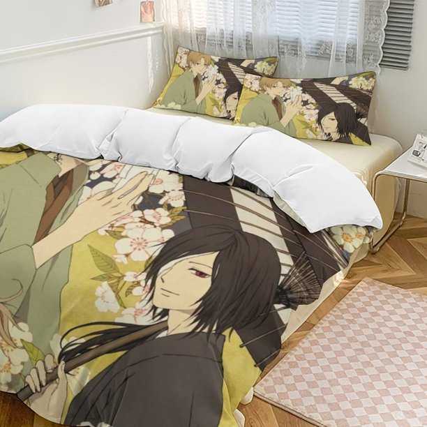 Natsume's Book of FriendsCartoon Collection 3-Piece Comforter Set, Personalized Bedding Decor for Kids And Teens Bed Sheets