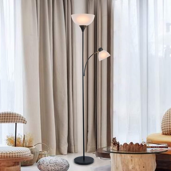 Lámpara de pie LIGHTACCENTS 183 cm negra con luz de lectura