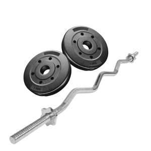 Linea Sport - Barra Z Preolímpica 120 Cm Cromada Con 15 Kg En Discos Pvc