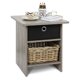 thumbnail image 3 of Mesa auxiliar Furinno Dario con cajón de almacenamiento, pack de 2, roble francés gris/negro, 3 of 6