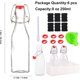 thumbnail image 2 of Botellas de vidrio con tapa abatible de 8 oz, set de 6, 2 of 3