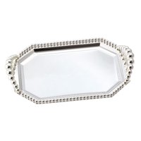 Magideal - Bandeja Organizadora De Estilo Nórdico Para Servir, Bandeja De Exhibición Con Soporte , Exhibición De Platos Cosméticos Para Té, Oficina, Sala Plata