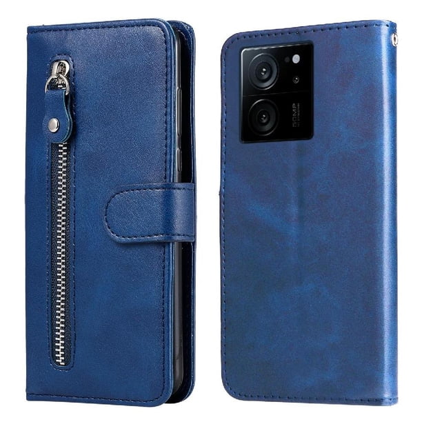 Funda con Cremallera para Xiaomi 13T Pro, Carcasa Cartera de Cuero PU con Soporte y Tarjetero