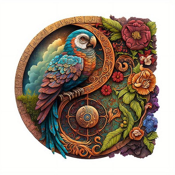 Thoughtful Parrot Wooden Puzzles With Delicate Gift Packaging, Difficult Puzzles Are The Best Gifts For Adults And Kids, Best Holiday Gifts, Irregular Shape Particles, Shape Not Repeated.