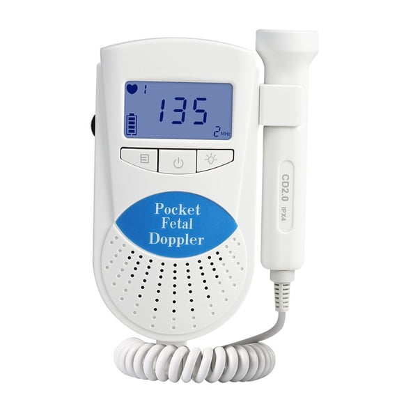 Doppler Fetal De Bolsillo Monitor De Frecuencia Cardíaca Para Bebés FHR 2Mhz Sonda FD100