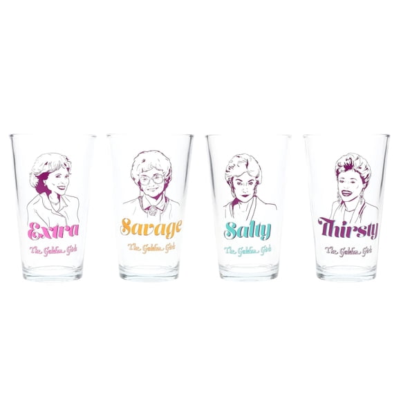 Set de vasos de pinta Silver Buffalo Golden Girls Line Art, 480 ml, 4 unidades