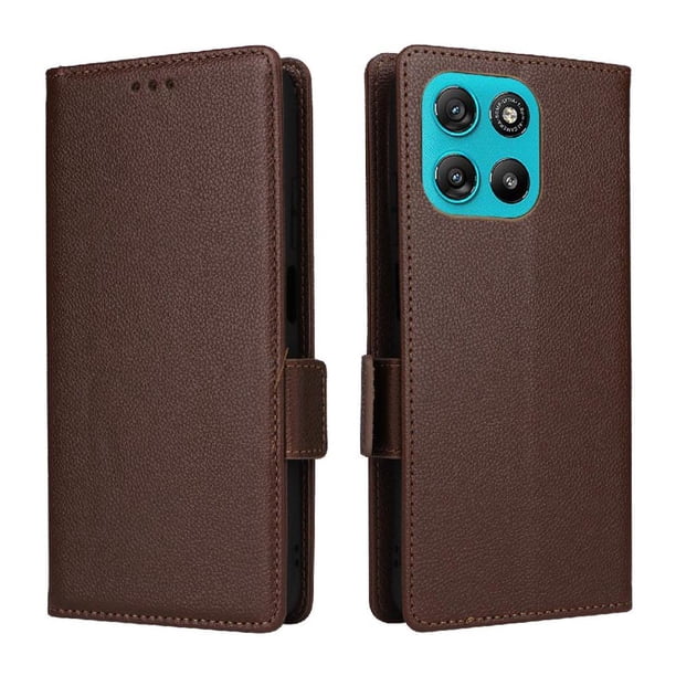 Funda Cartera para Motolora Moto G67 Power Tapa Flip con Ranuras y Soporte Marrón