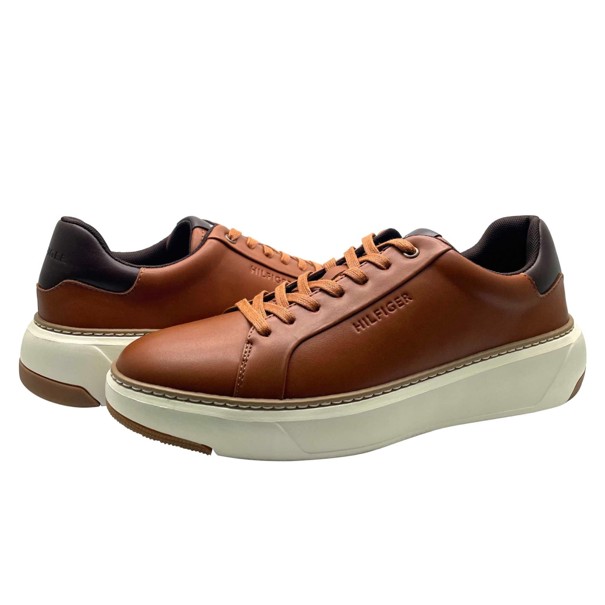 Zapatilla Tommy Hilfiger Hines Para Hombre Coñac/marrón Oscuro 210