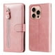 thumbnail image 1 of Funda con Cremallera para iPhone 16 Pro Max, Carcasa Cartera de Cuero PU con Soporte y Tarjetero, 1 of 6