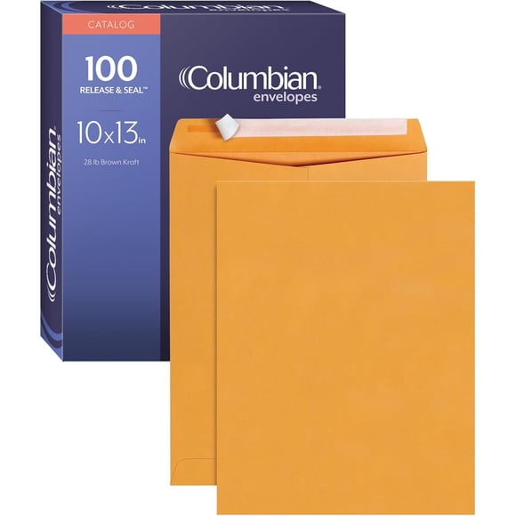 Sobres para catálogo Columbian de 10 x 13 pulgadas, 28 lb, caja de 100