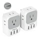 thumbnail image 1 of Adaptador de enchufe TESSAN de EE. UU. a Japón, paquete de 2 con 4 tomas de corriente alterna y 3 USB, 1 of 3
