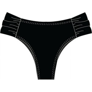 Samia - Bikini Calzón Tanga Drapeado Negro L