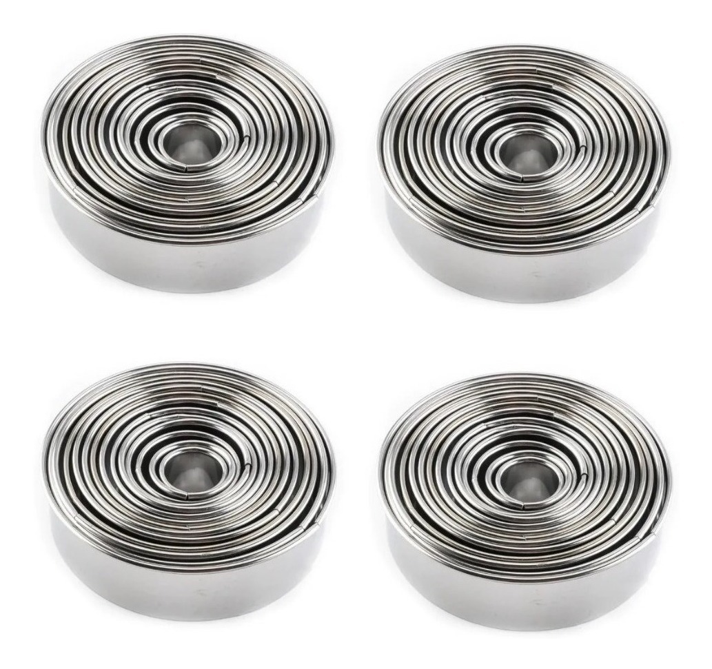 Genérico - Pack X4 14 Moldes Galletas Circulo Molde De Galleta Galleta