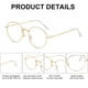 thumbnail image 3 of Gafas redondas retro de luz azul para mujer, gafas de ordenador con montura grande, 3 of 5