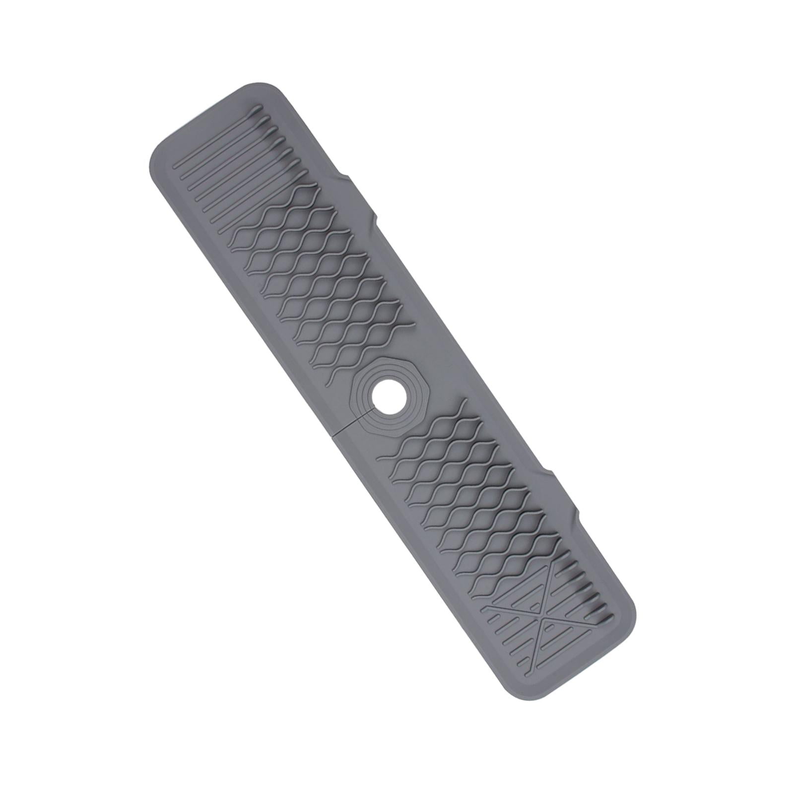 Magideal - Alfombrilla De Silicona Para Grifo De Fregadero Plegable De 61x14,5 Cm Con Borde De Drenaje Para Baño, Fácil De Limpiar Y Accesorio De Almacenamiento, , Gris