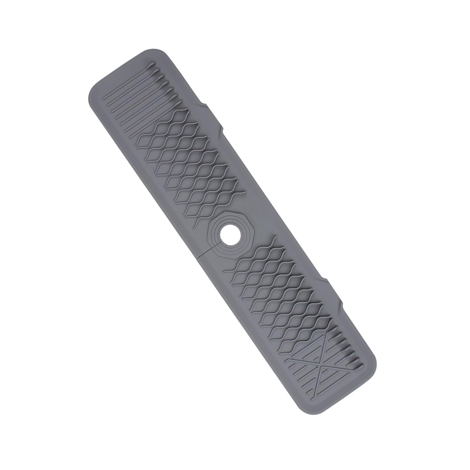 Magideal - Alfombrilla De Silicona Para Grifo De Fregadero Plegable De 61X14,5 Cm Con Borde De Drenaje Para Baño, Fácil De Limpiar Y Accesorio De Almacenamiento, , Gris