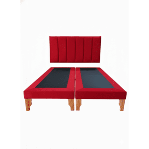 Muebles New - Cama King Lineal Rojo Felpa