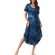 thumbnail image 2 of INSPIRE CHIC Camiseta de Noche Larga con Cuello en V y Manga Corta para Mujer, Vestido de Dormir Suave Tie Dye con Bolsillos Laterales para Primavera Verano 2XL Azul Tie Dye, 2 of 6