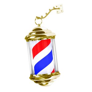 Ioensy - Luz De Poste De Barbero, Poste De Barbería Clásico Led Para Peluquería Interior Y Exterior, 32 Rojo, Azul Y Blanco