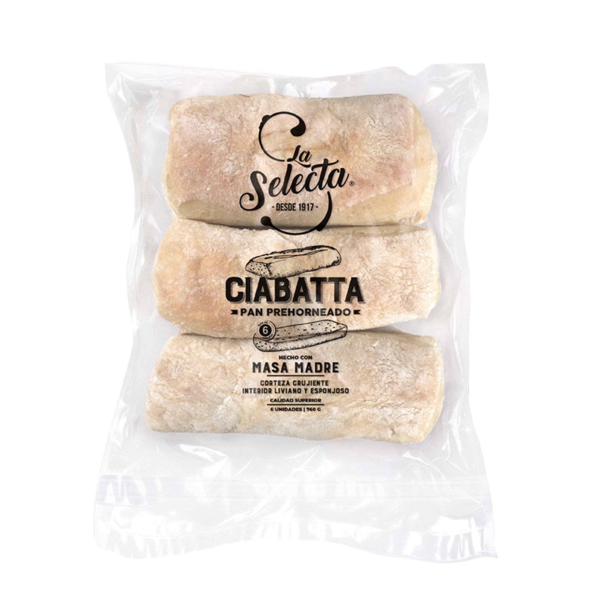 Pan Precocido Ciabatta Atm 480 g La Selecta