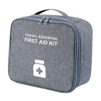 Ioensy - Bolsa De Almacenamiento De Medicamentos Portátil, Botiquín De Primeros Auxilios Vacío Para Emergencias Al Aire Libre En Casa, Gris Y L