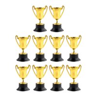 Magideal - 10 Uds. Trofeos Pequeños De Premio, Trofeo De Colores, Copa De Trofeo, Premio De Premio, Copa Para Partido De Béisbol, Accesorios Para Fiesta, Favores Dorado