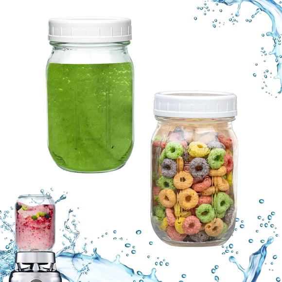 Frascos de vidrio Saffire de 350 ml para batidoras Oster con tapa (paquete de 2)