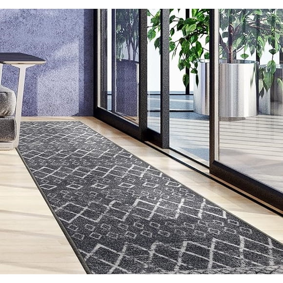 ALFODIA ALFOMBRA PASILLO GRIS 70 CM x 5 METROS CON GOMA SIN OVERLOCK