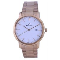Reloj Westar 50243Ppn601 Con Esfera Blanca En Tono Oro Rosa Y Cuarzo De Acero Inoxidable Para Hombre & 44; Azul