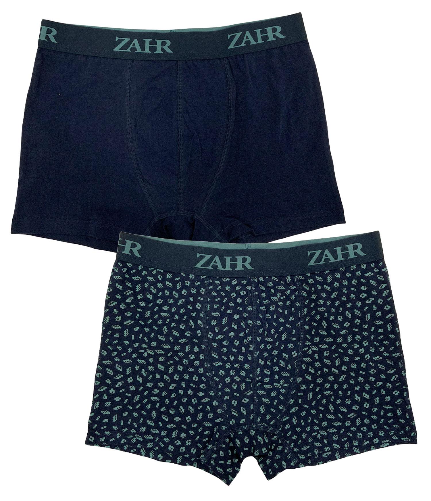 Zahr - Pack De 2 Boxers Azul Y Estampado