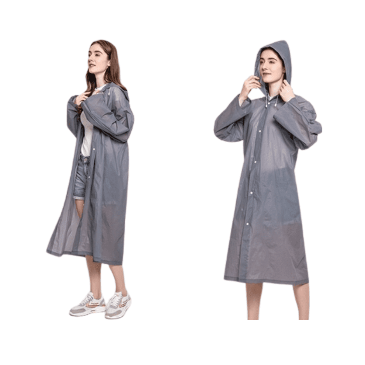 Genérico - Capa Poncho Para Lluvia Hombre Mujer Sombrilla Paragua Gris Oscuro/negro