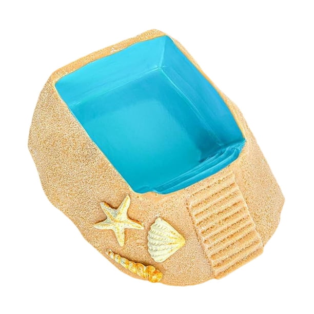 Cuenco de agua de cangrejo ermitaño con rampa de escalada, piscina de baño de resina, jaula para acuario, accesorios, decoración de terrario para tort
