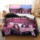 thumbnail image 1 of Black_pink 3 Pcs Comforter Set with 2 Pillowcases,Blackpin_k Bedding Set Sheet Set for Kids Adults,All Season Lightweight, 1 of 5
