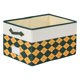 thumbnail image 1 of 1Pcs Cubo de Almacenamiento, Cesta de Almacenamiento Plegable de Tela Impresa con Asa para Organizar Ropa, Libros Naranja Verde 8.7*11.4*6.7in, 1 of 6