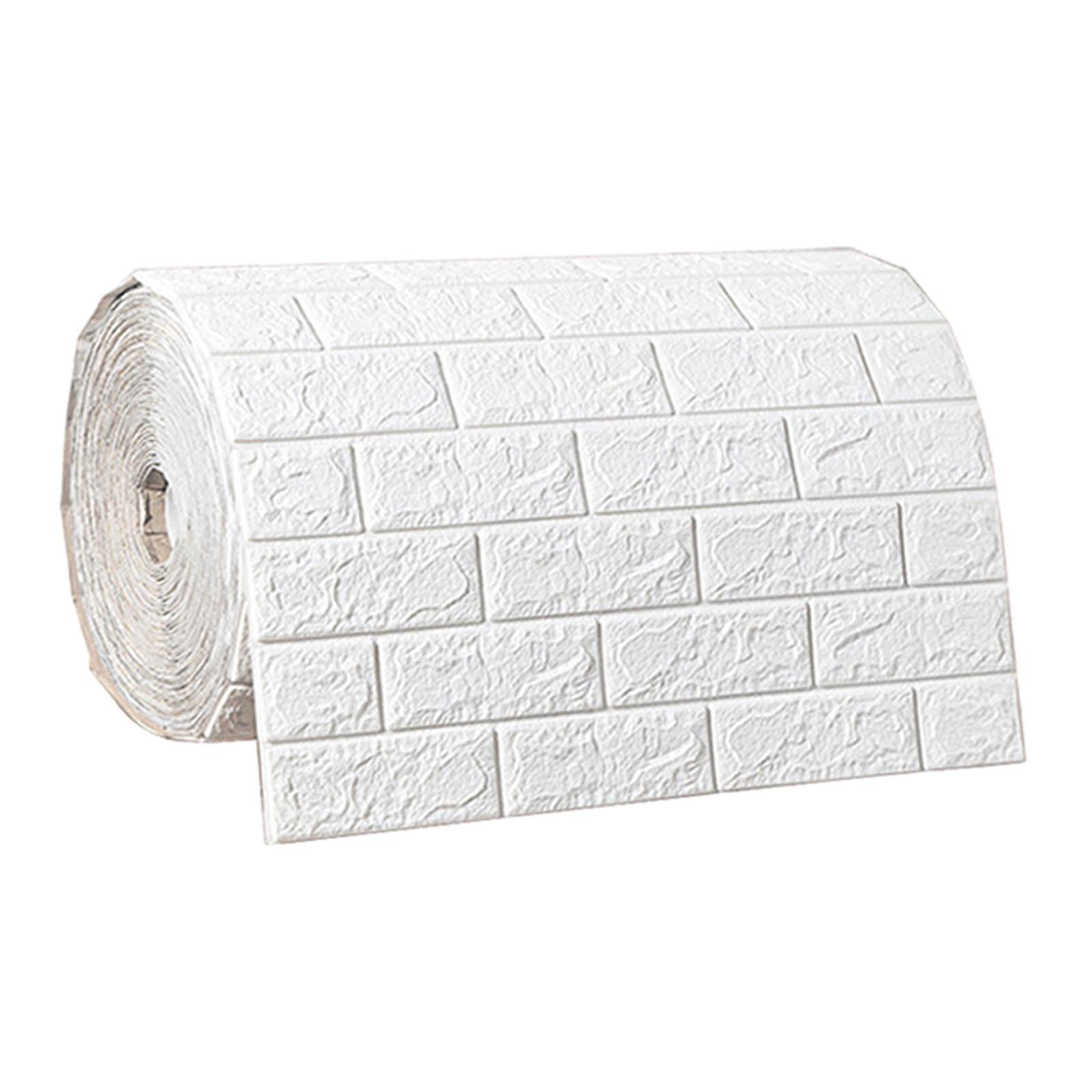 Magideal - Panel De Pared 3d Autoadhesivo De Espuma Xpe, Decoración De Pared De Ladrillo Falso, Impermeable, Fácil De Limpiar, Adecuado Para Baño, Sala De Estar, Blanco