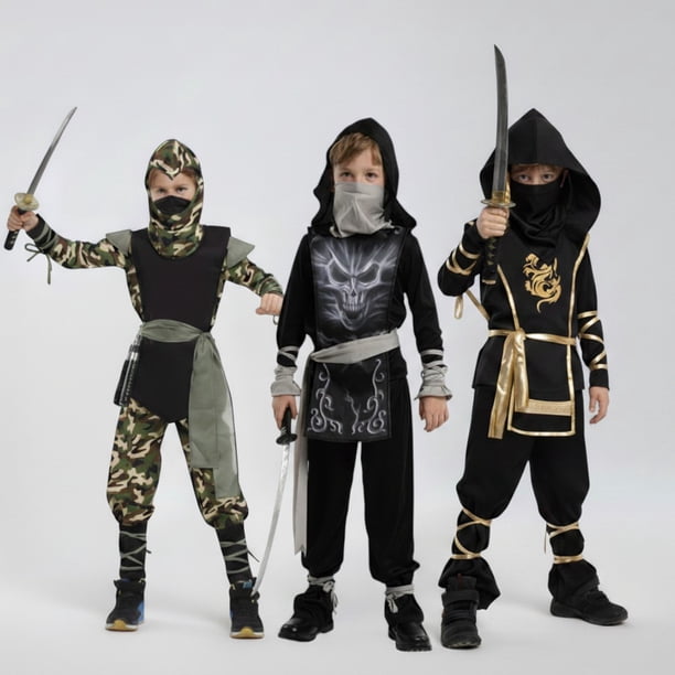 Disfraz Premium Ninja Dragon Esqueleto Camuflaje Infantil