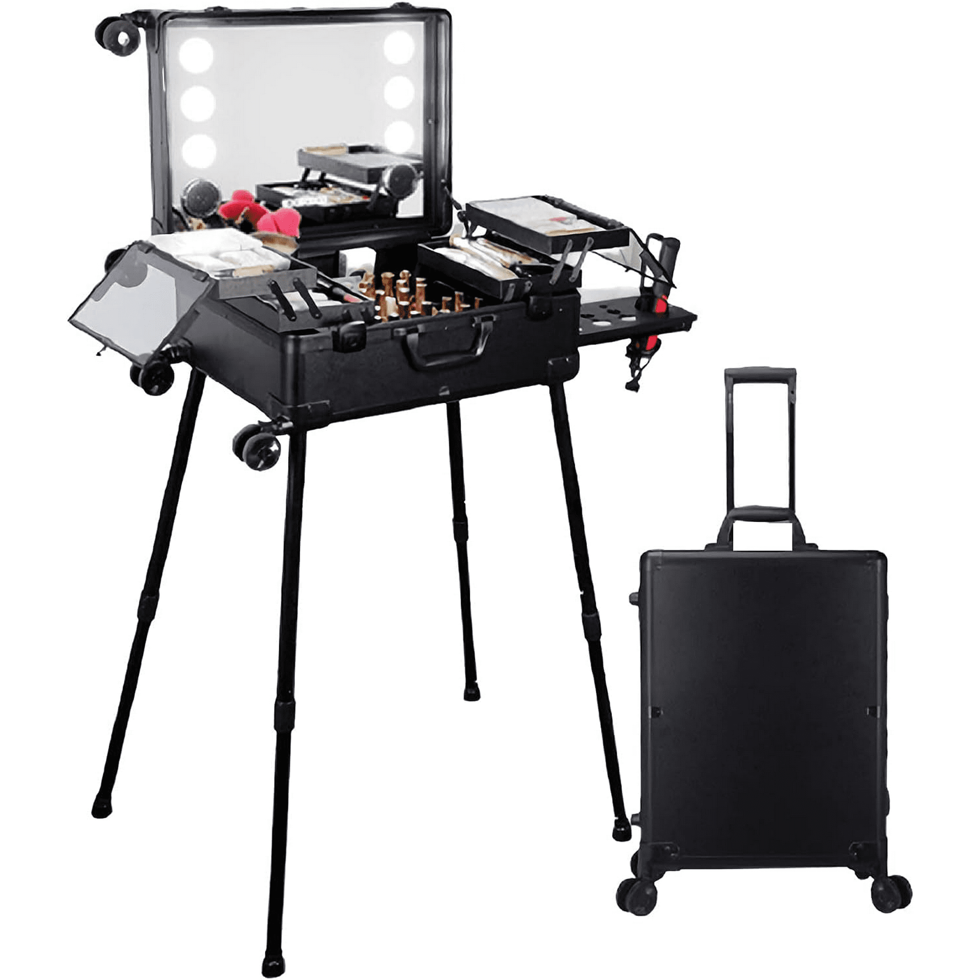 Kimale - Maletín De Maquillaje Tocador Profesional Maleta Profesional Con Luz Led De Maquillaje Estilo Tocador